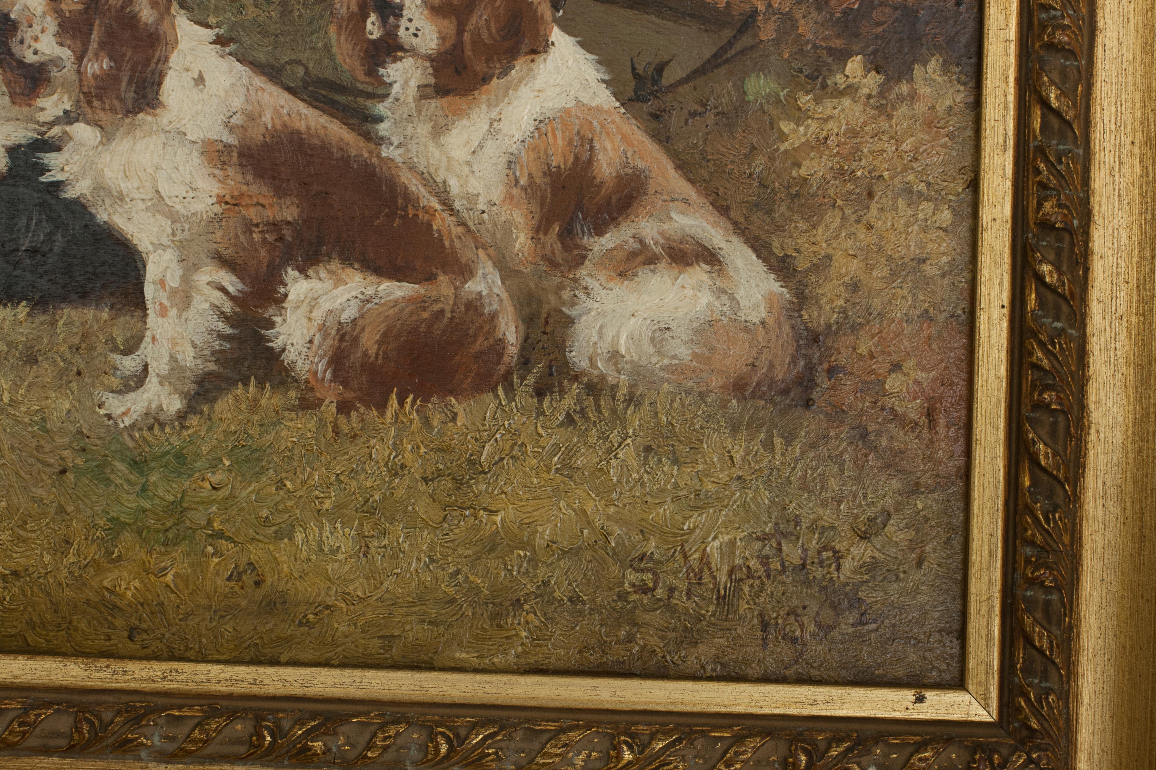 Pair of Oil Paintings of Hunting Spaniels, Mounted on Board 6
