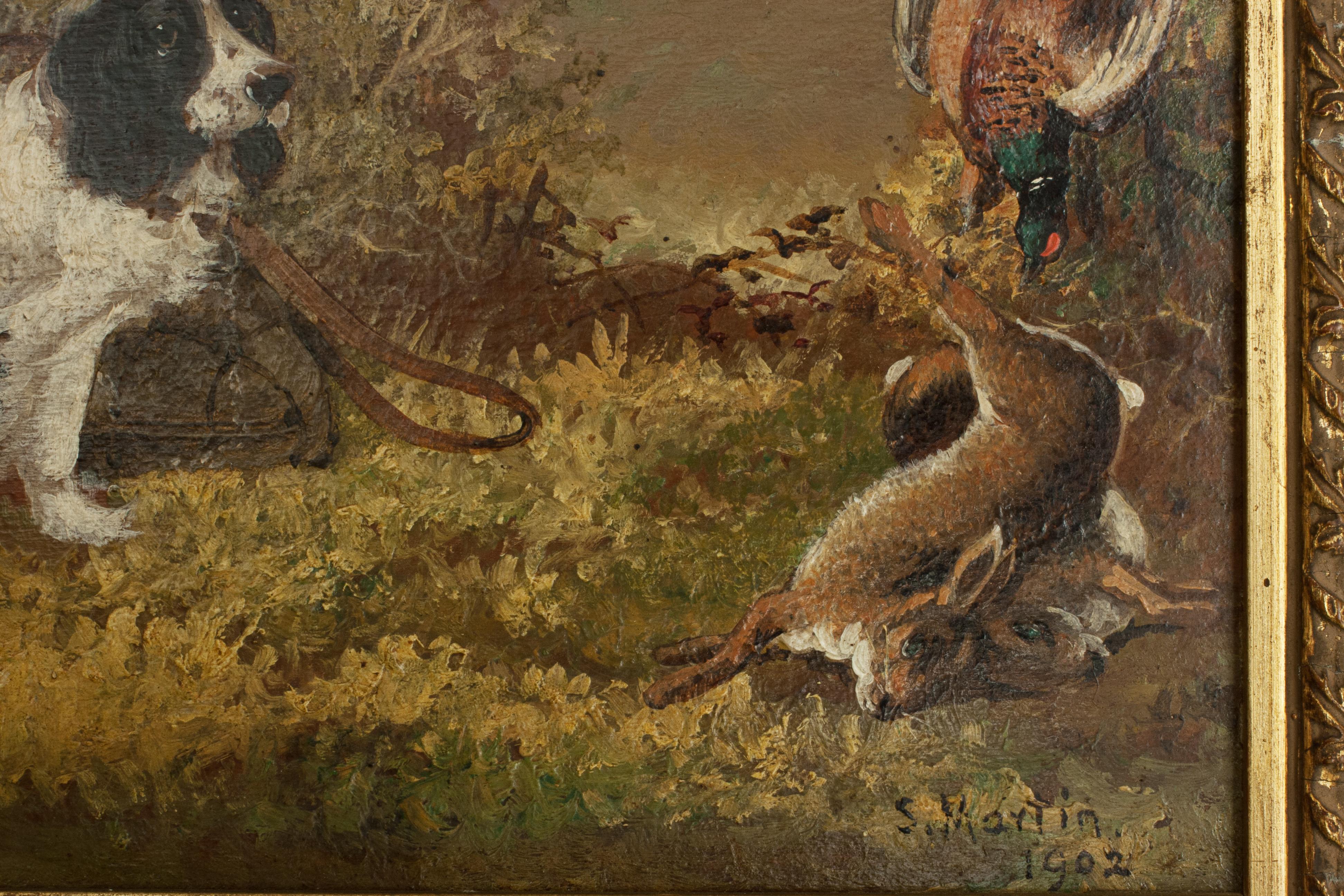 Pair of Oil Paintings of Hunting Spaniels, Mounted on Board 9
