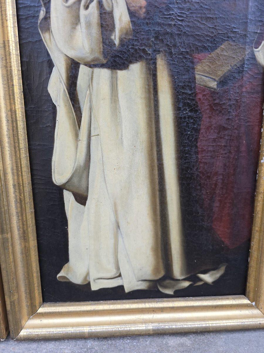 XVIIIe siècle et antérieur Paire de peintures à l'huile sur toile - Suiveur de Zurbarán - 17e siècle en vente