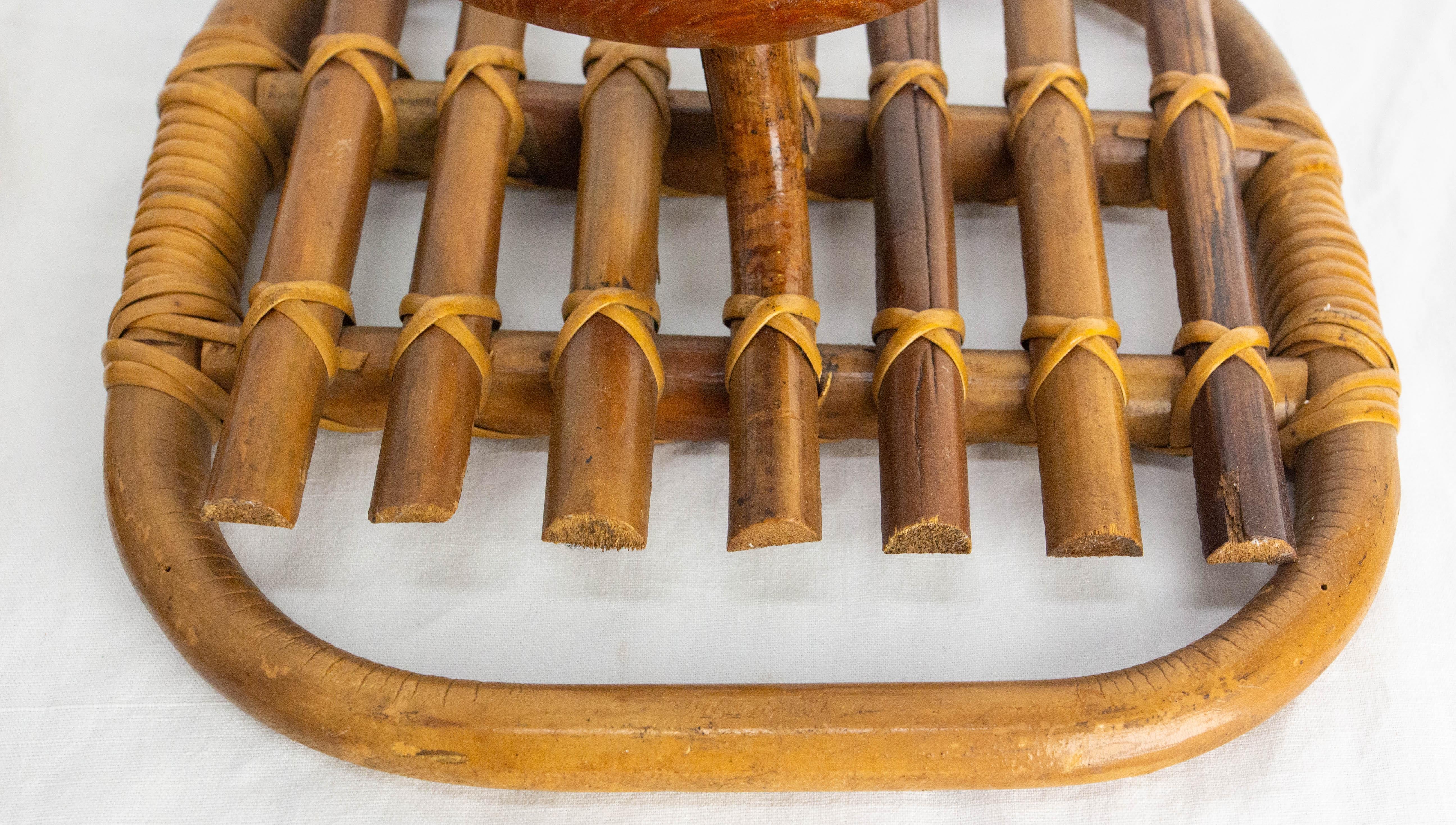 Pair of Olaf von Bohr Wall Hooks Rattan circa 1960 For Sale 1