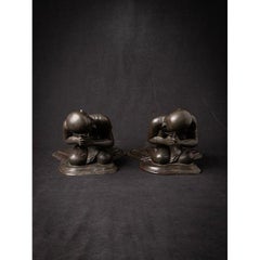 Pair of old bronze Burmese Monk statues from Burma  Original Buddhas