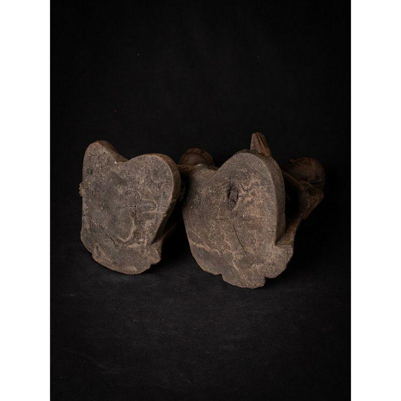 Pair of Old Burmese Monk Statues from Burma For Sale 15