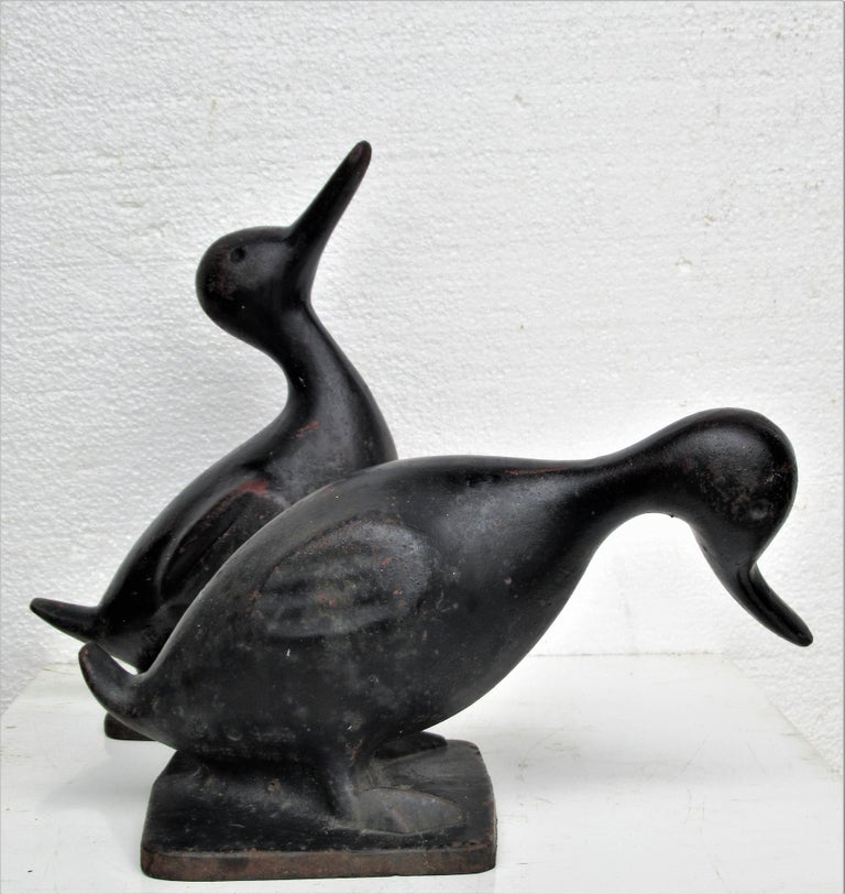 Pair of Old Cast Iron Ducks at 1stdibs