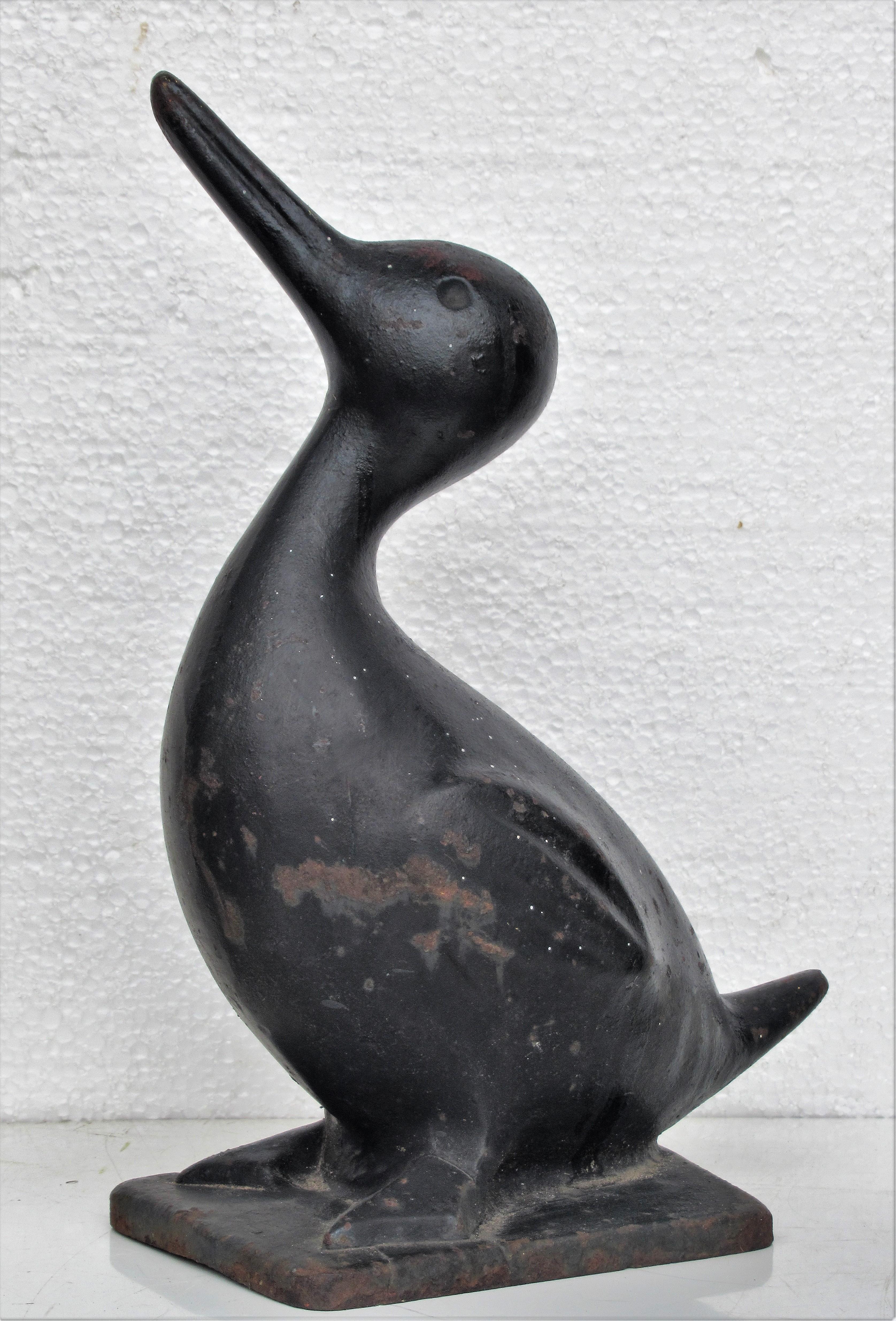 Painted Pair of Old Cast Iron Ducks