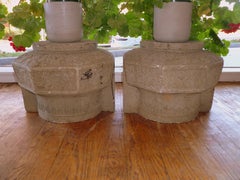 Pair of Old Chinese Stone Squats Based For Wood Pillars of Ancient Building