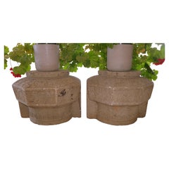 Pair of Old Chinese Stone Squats Based For Wood Pillars of Ancient Building