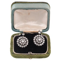 Par de Pendientes Racimo de Diamantes talla antigua 5ct
