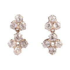 Pair of Old Cut Diamond Set Earrings