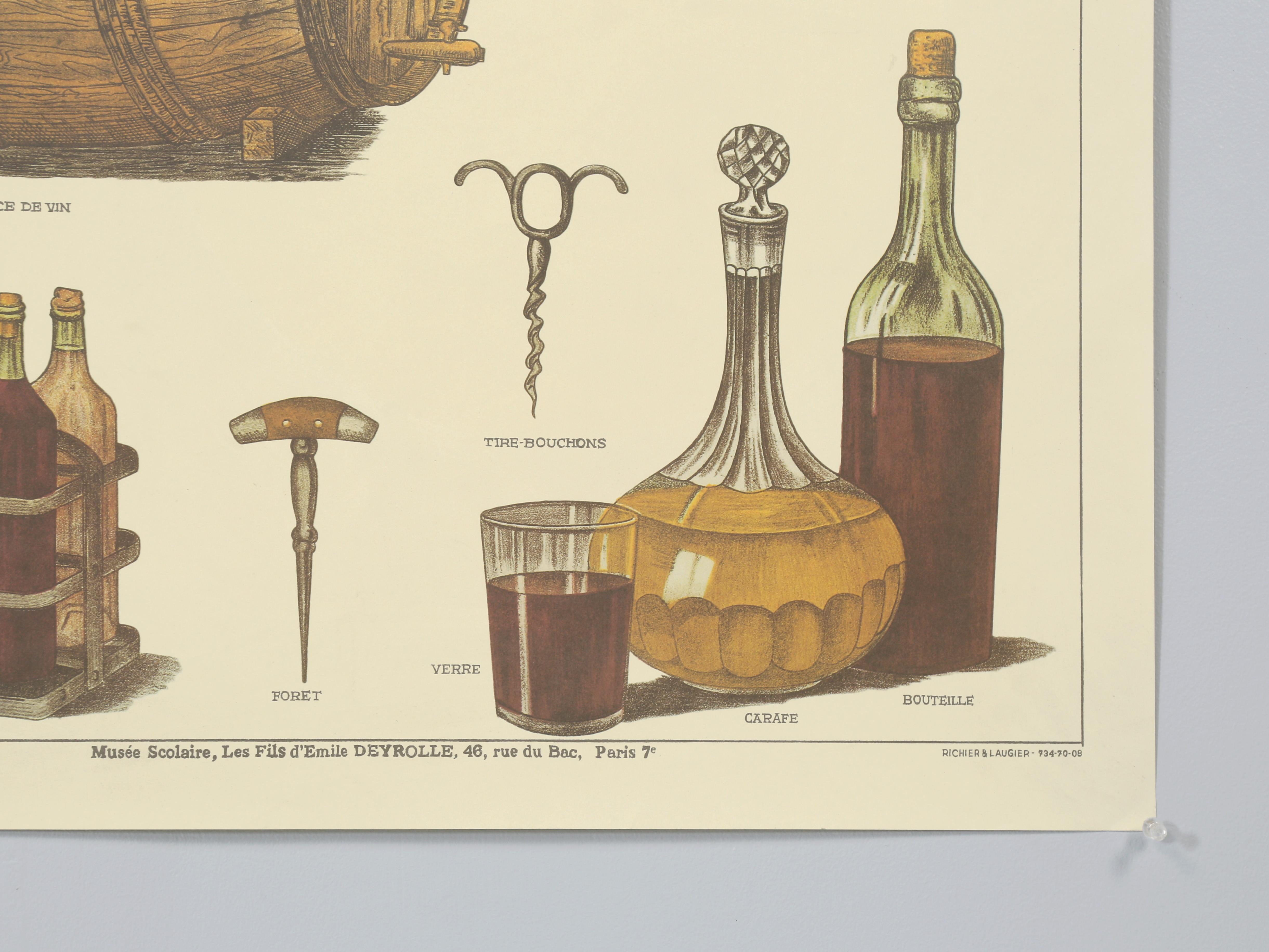 Pair of Old French Posters for Chocolate and Wine from Paris, France For Sale 3