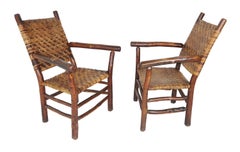 Pair of Old Hickory Arm Chairs from Martinsville, Indiana
