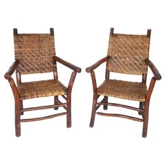 Pair of Old Hickory Arm Chairs from Martinsville, Indiana