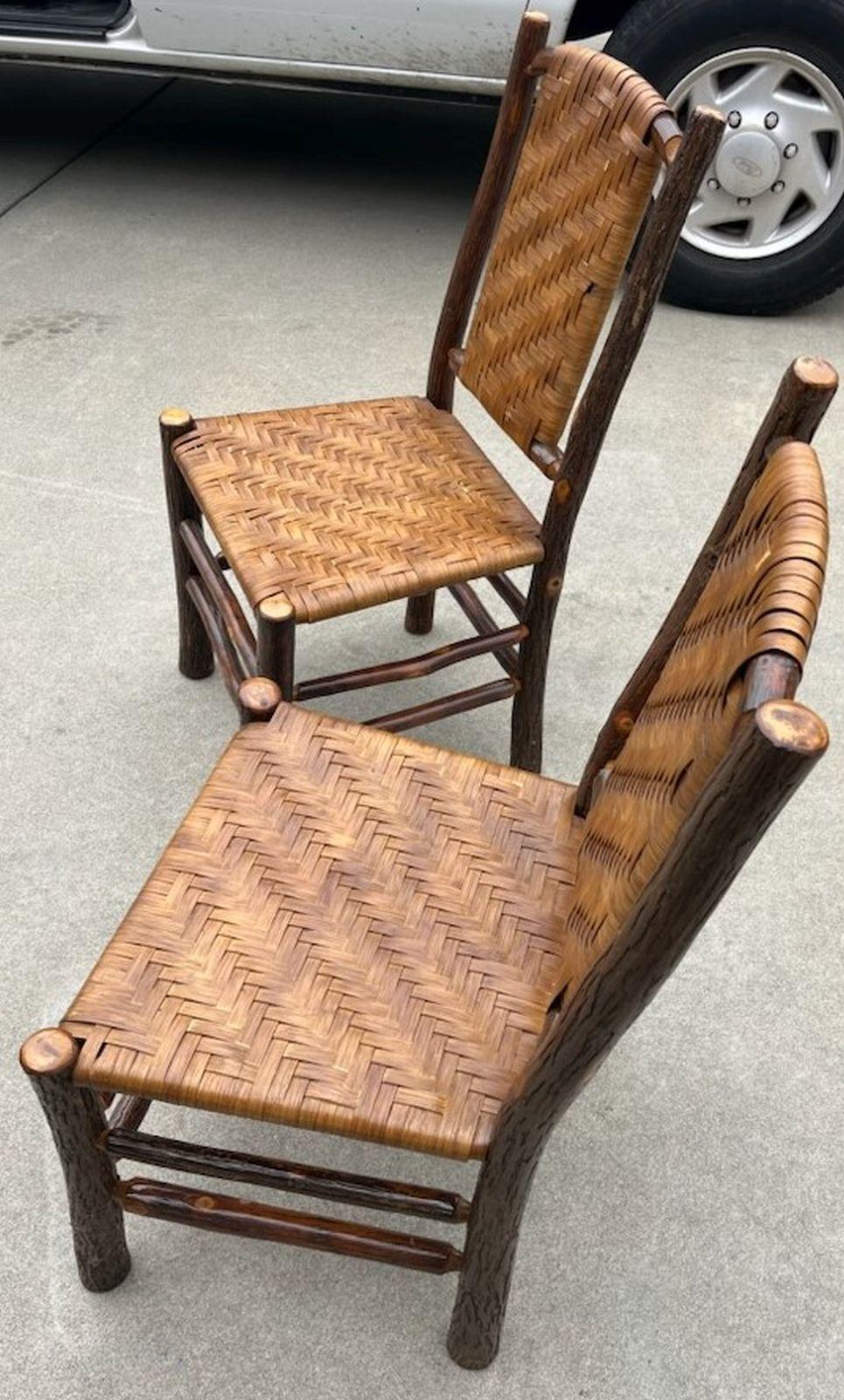 old chairs with woven seats