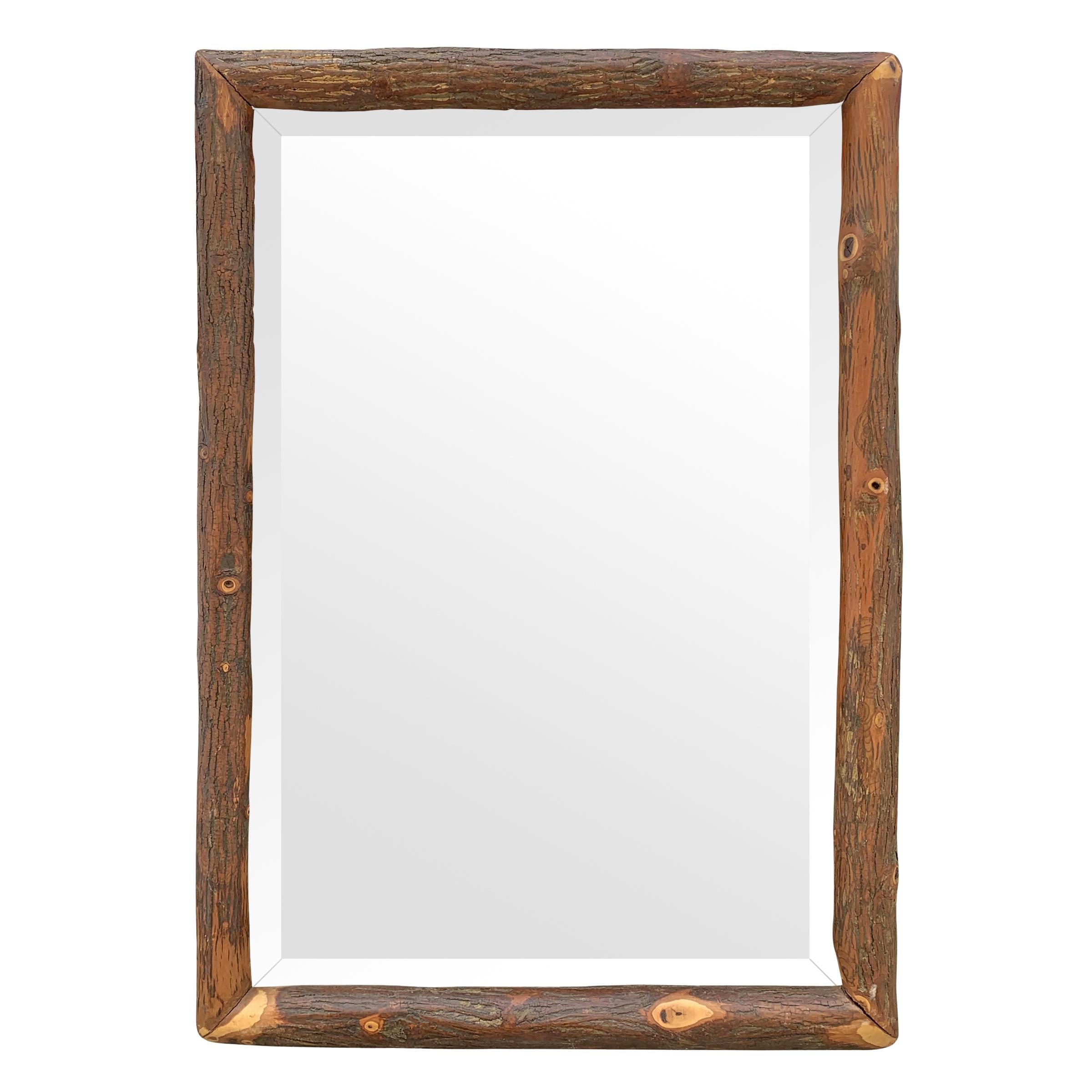 American Pair of Old Hickory Framed Mirrors