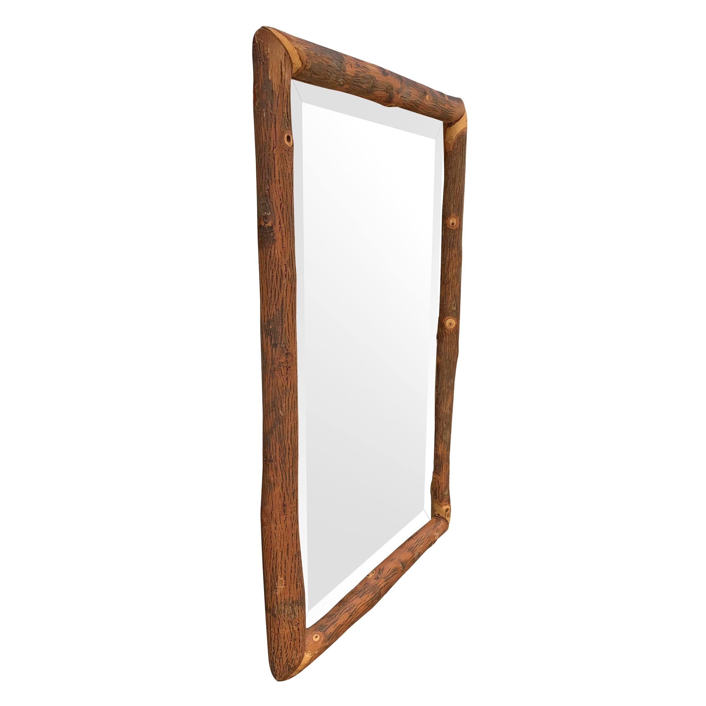 Pair of Old Hickory Framed Mirrors In Good Condition In Chicago, IL