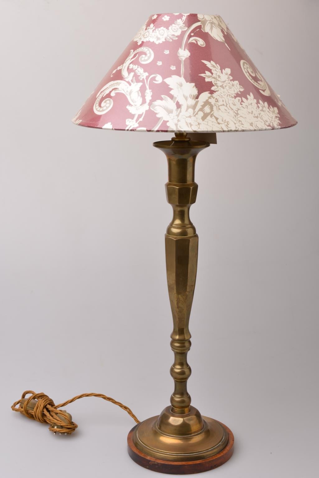 Arts and Crafts Pair of Old High Brass American Table Lamps For Sale