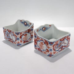 Pair of Old or Antique Japanese Imari Porcelain Soap Dishes