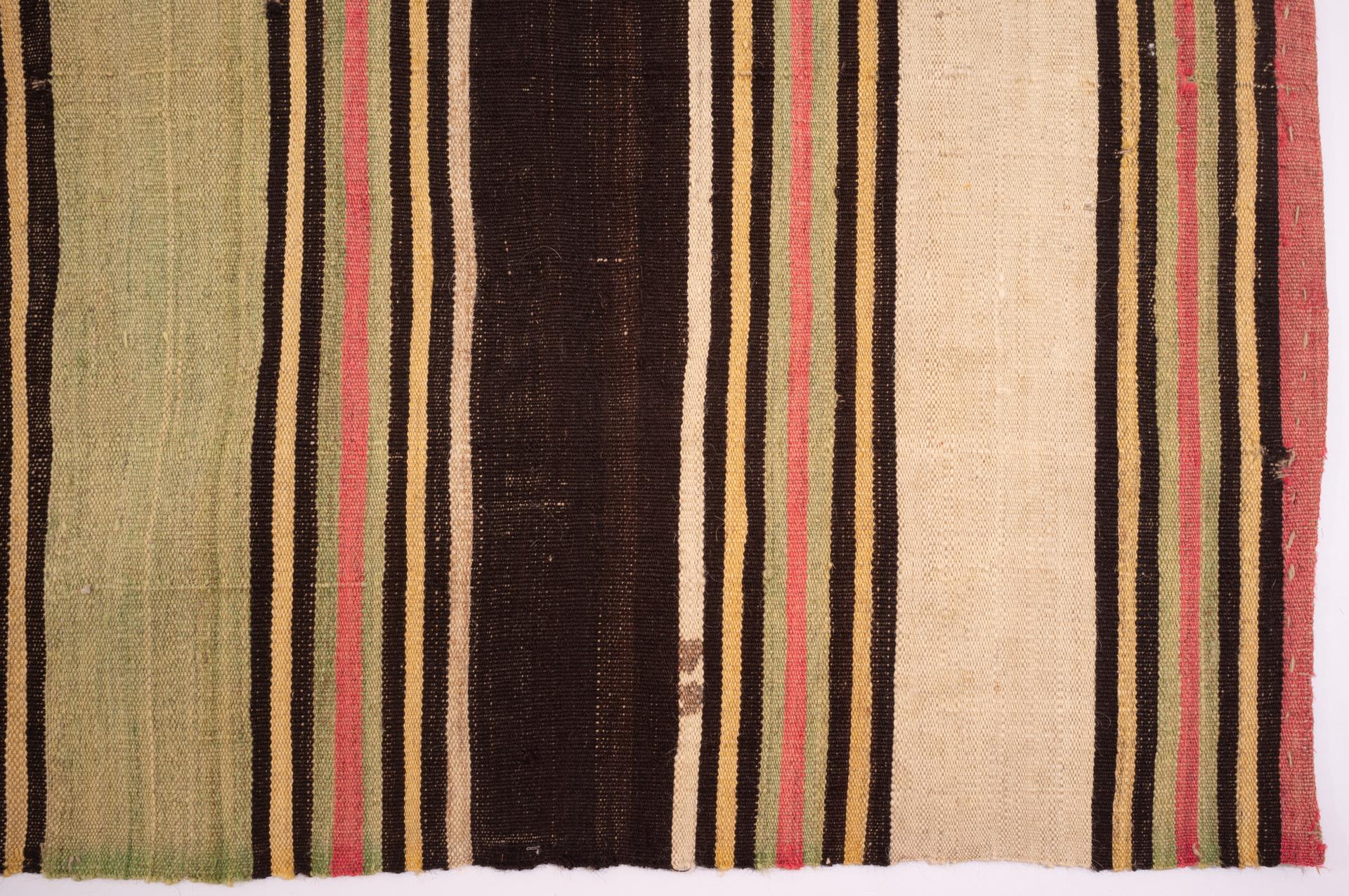 Pair of Old Oriental Kilim Stripes For Sale 1