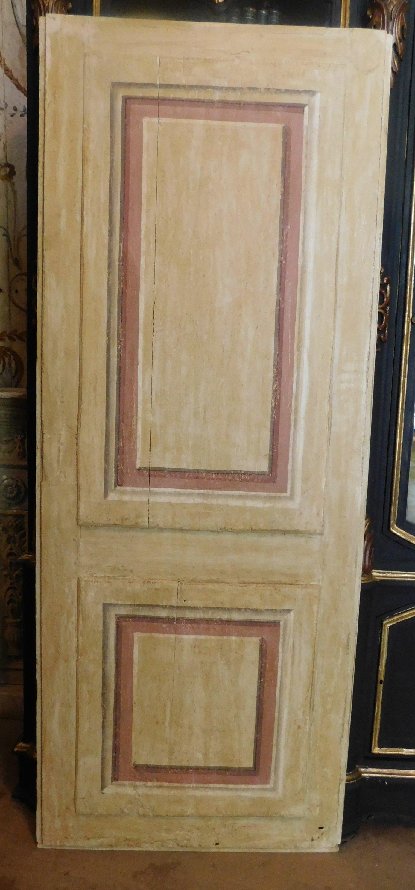 Poplar Pair of Old Painted and Gilded Wooden Doors, Florence, 'Italy', '700