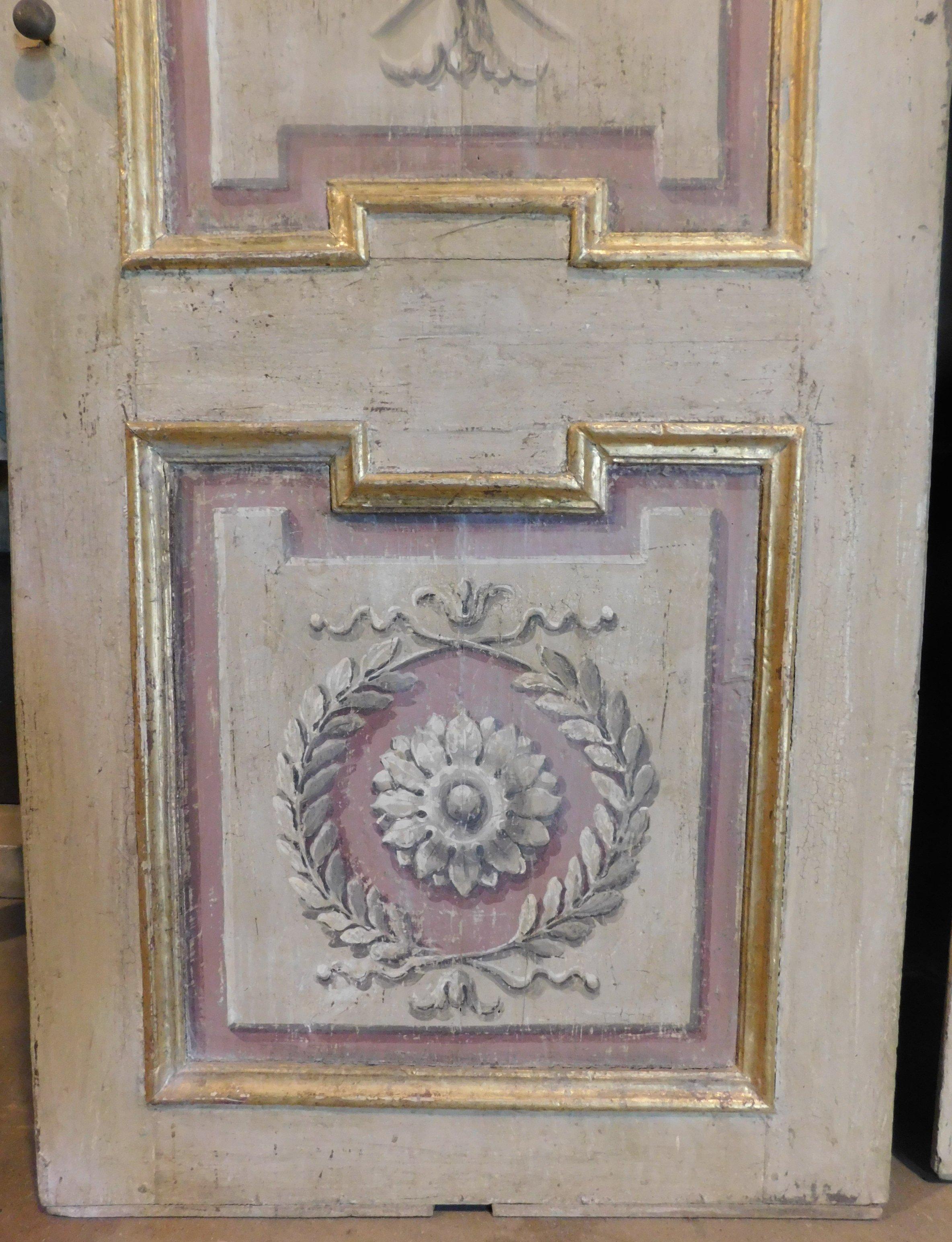 Pair of Old Painted and Gilded Wooden Doors, Florence, 'Italy', '700 2