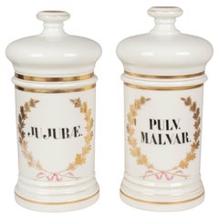 Pair of Old Paris Apothecary Jars