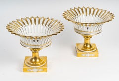 Pair of Old Paris Porcelain Bowls, Empire Period, 19th Century