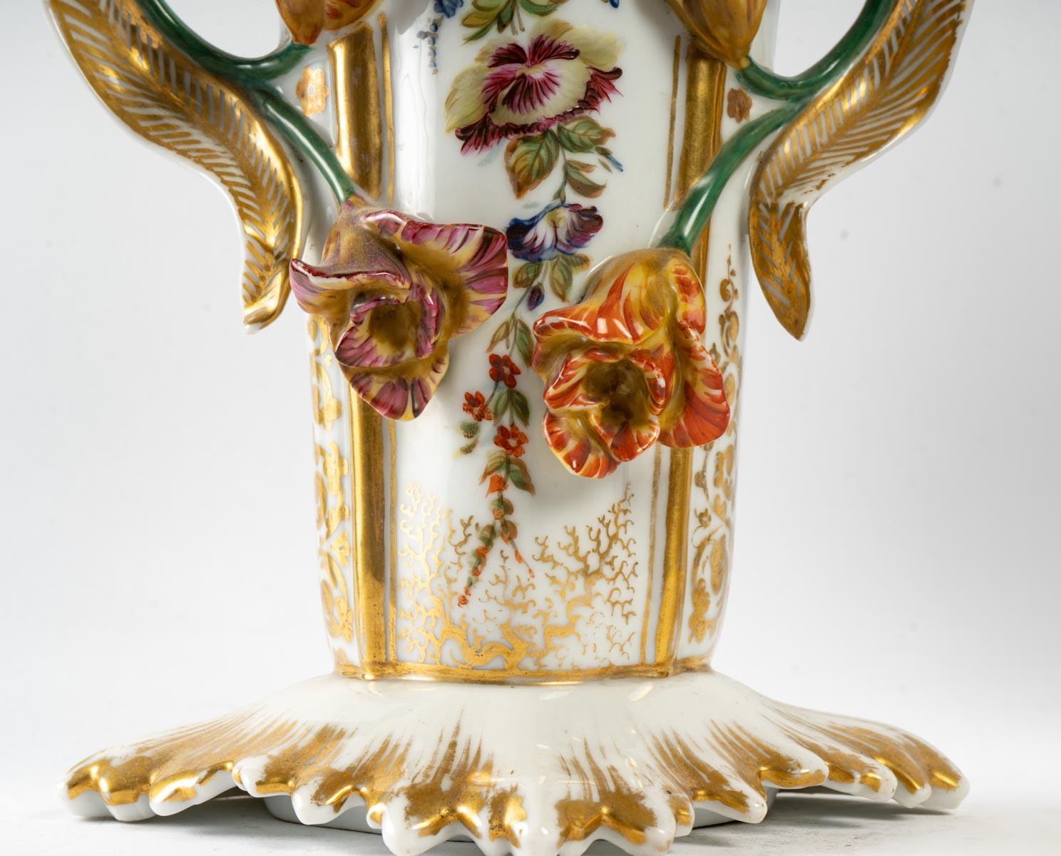 Pair of Old Paris Porcelain Vases 1