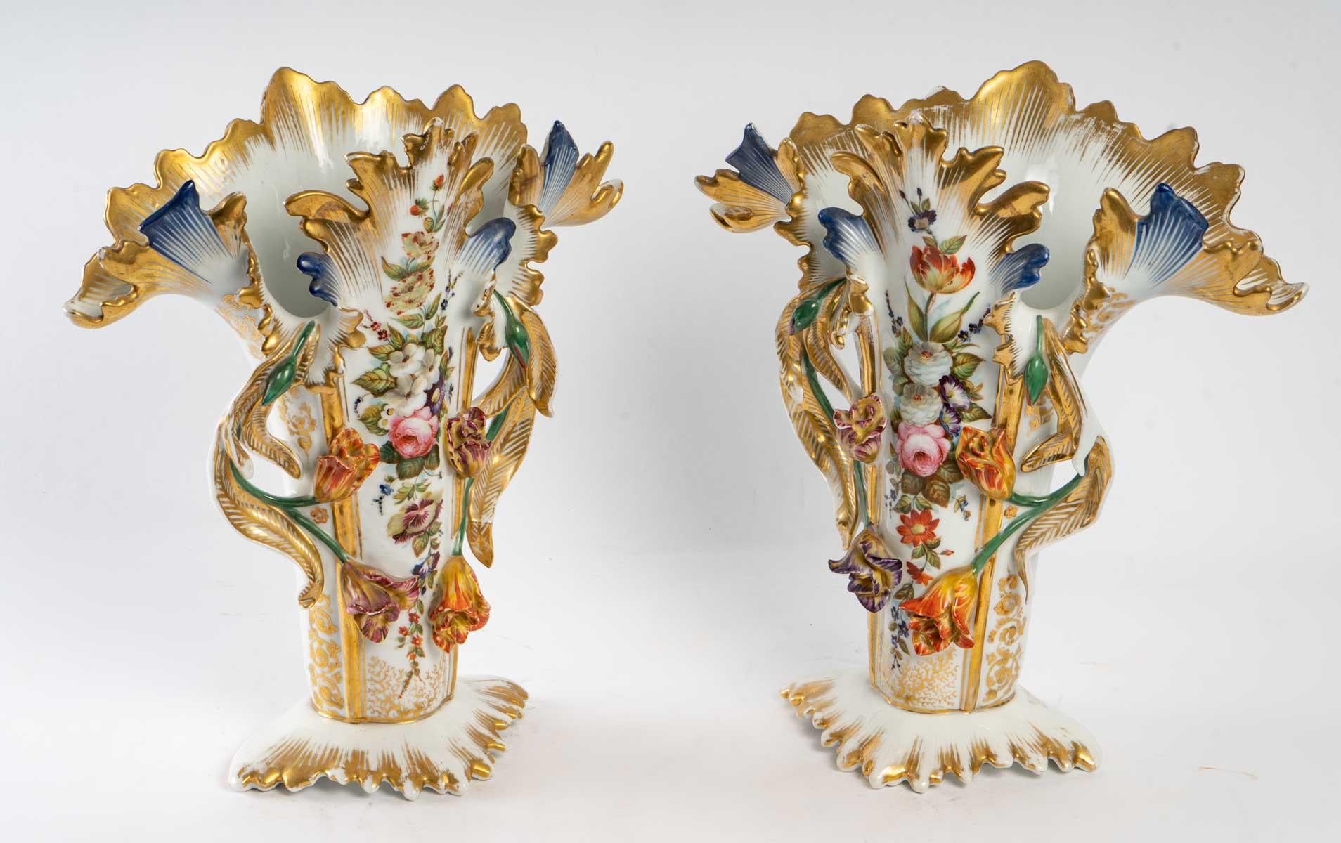 Pair of Old Paris Porcelain Vases 2