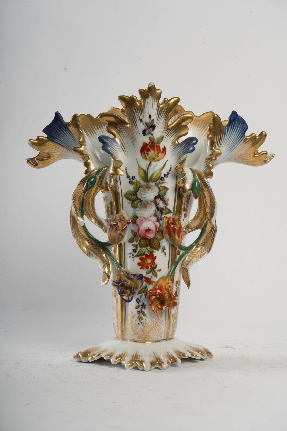 Pair of Old Paris Porcelain Vases 3