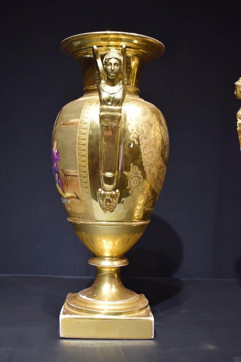 Pair of Old Paris Vases For Sale at 1stDibs