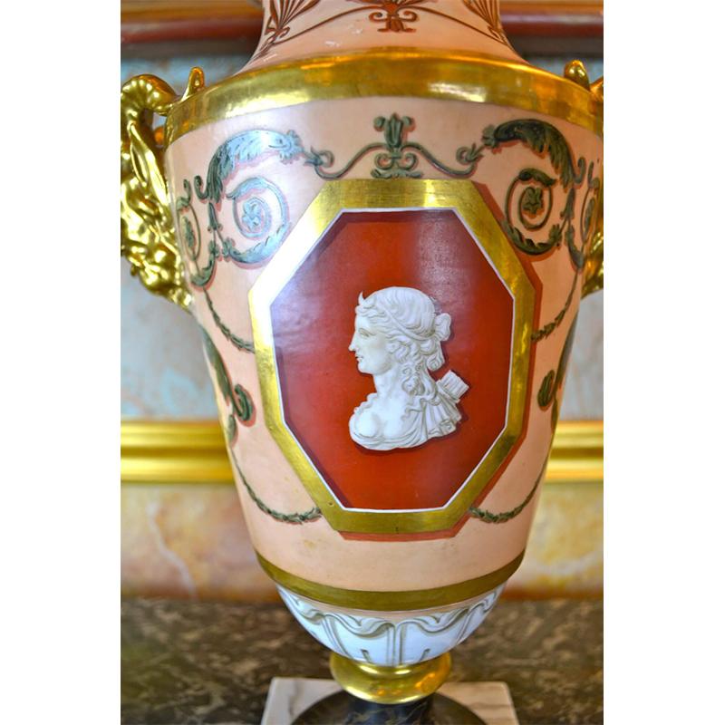 French Pair of Old Paris Vases For Sale