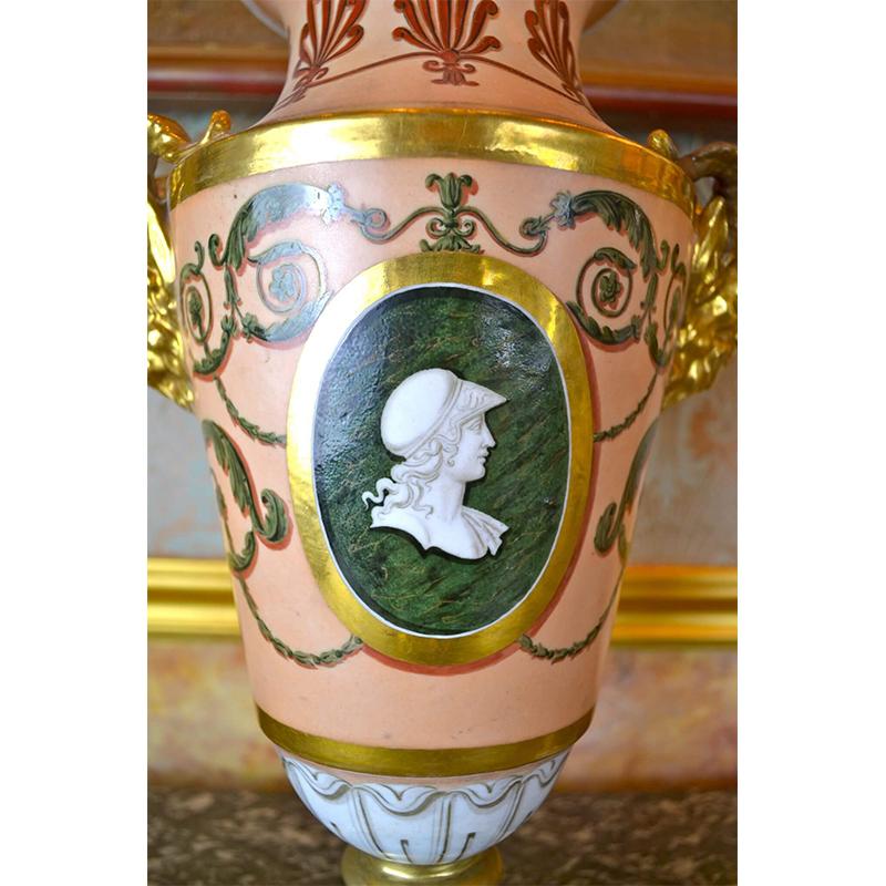 Porcelain Pair of Old Paris Vases For Sale