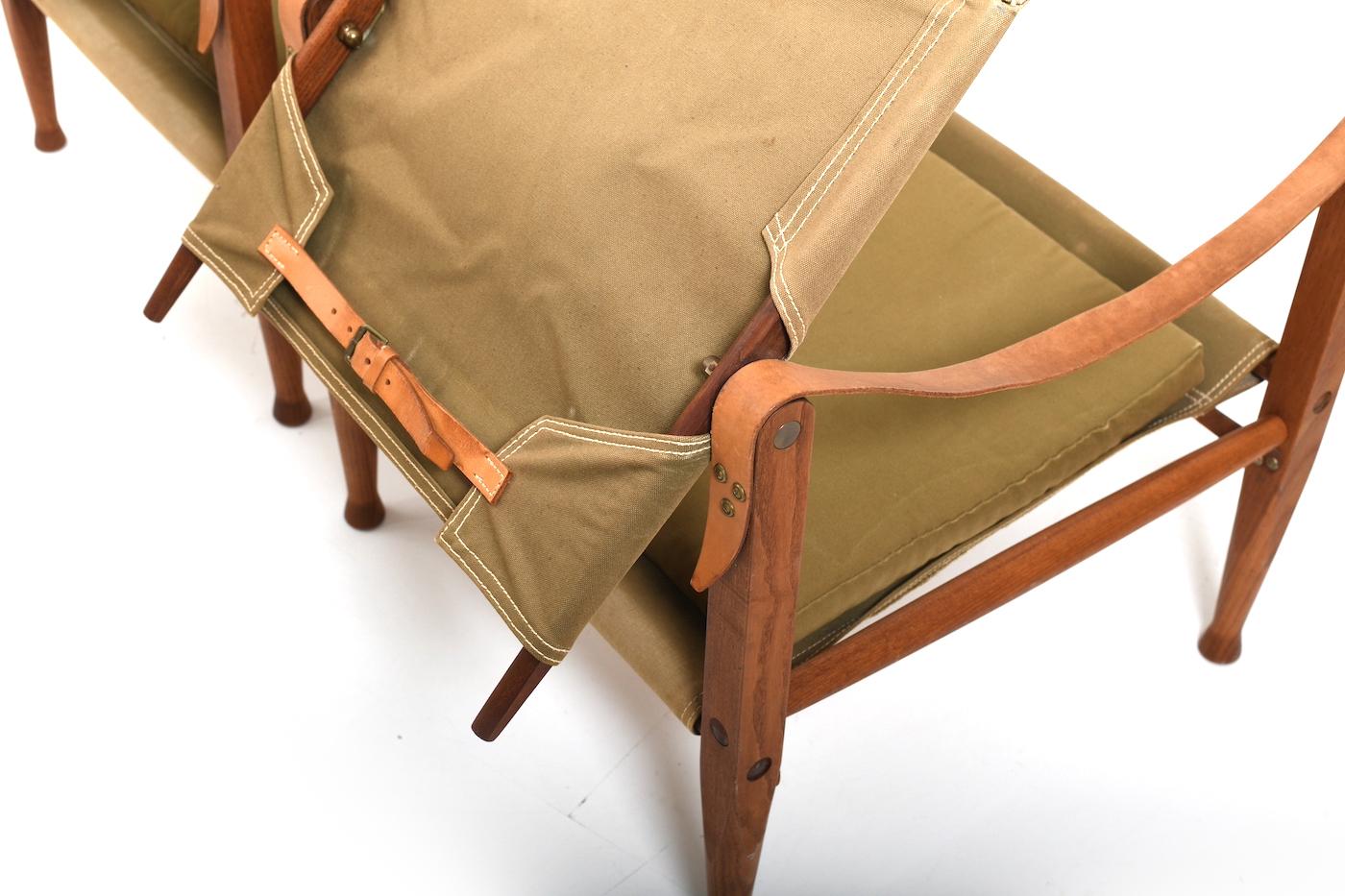 Ein Paar alte Safari-Stühle von Kaare Klint 1
