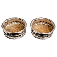 Pair of Old Sheffield Fluted Wine Coasters dated Circa 1810
