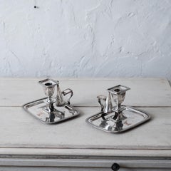 Pair of Old Sheffield Plate Chambersticks, c.1820