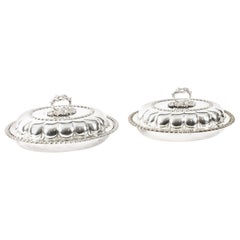 Pair of Old Sheffield Plated Entree Dishes Roberts, Smith & Co., 19th Century