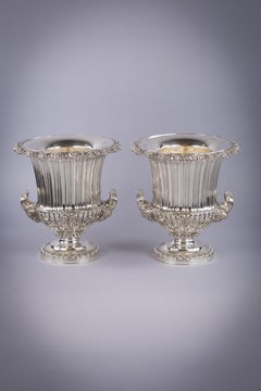 Pair of Old Sheffield Two Handled Wine Coolers, circa 1820