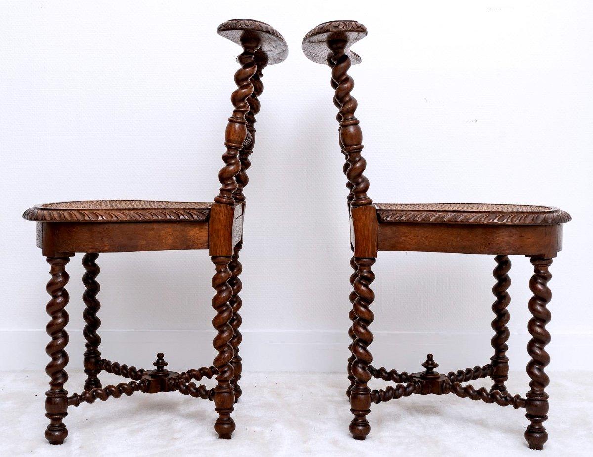 Pair Of Old Smoking Chairs Say: Smoking - Solid Oak - Period: XIXth Century For Sale 3