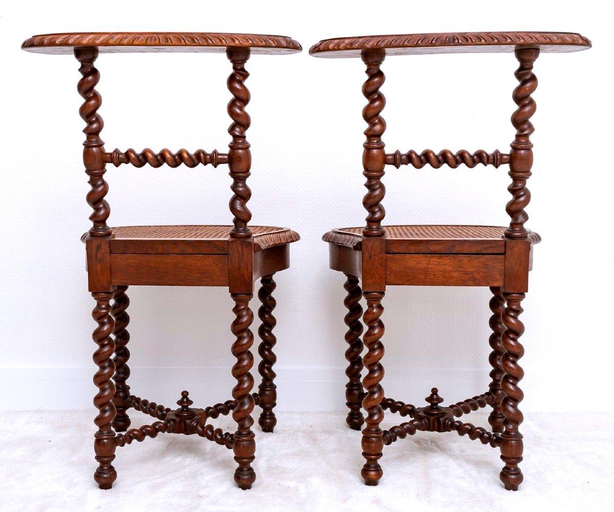 Pair Of Old Smoking Chairs Say: Smoking - Solid Oak - Period: XIXth Century For Sale 2