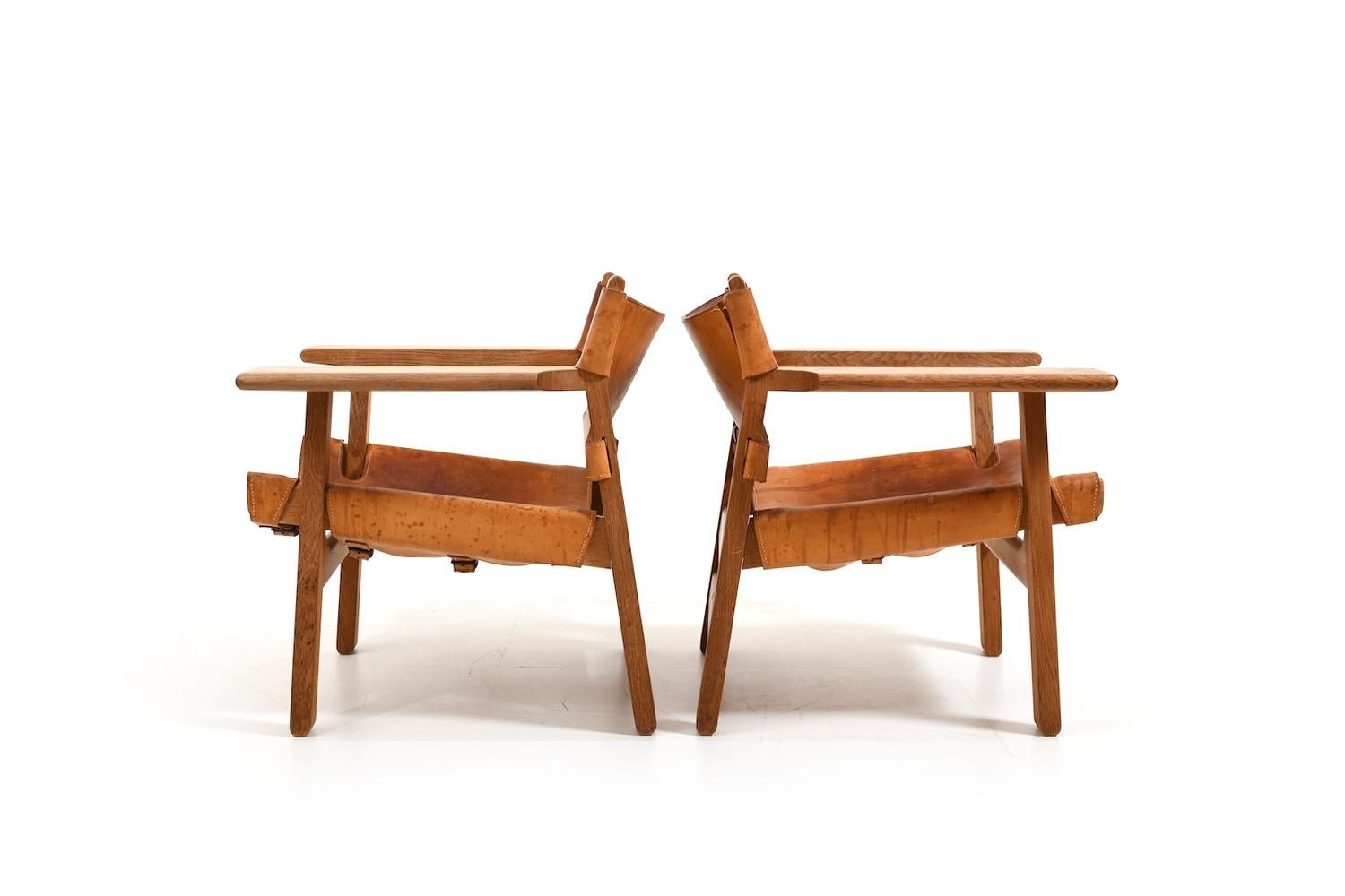 Paire de chaises espagnoles anciennes par Børge Mogensen début des années 1960 Bon état - En vente à Handewitt, DE