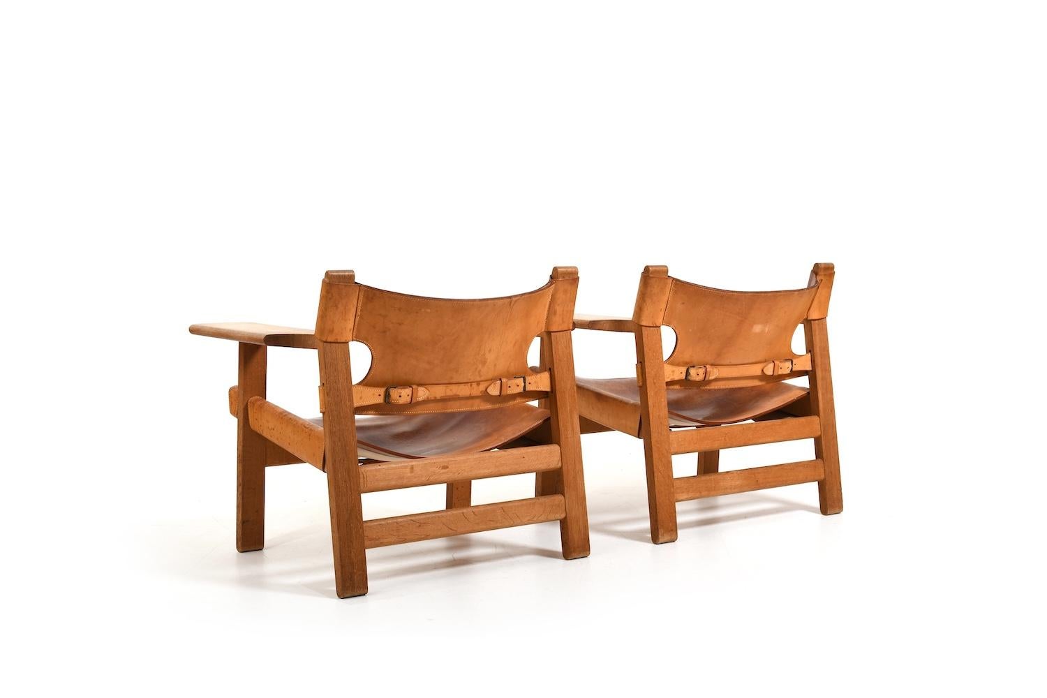 Pair of Old Spanish Chairs by Børge Mogensen early 1960s For Sale 1