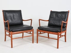 Pair of Ole Wanscher Danish Rosewood & Leather 'Colonial' Chairs, Circa 1960's