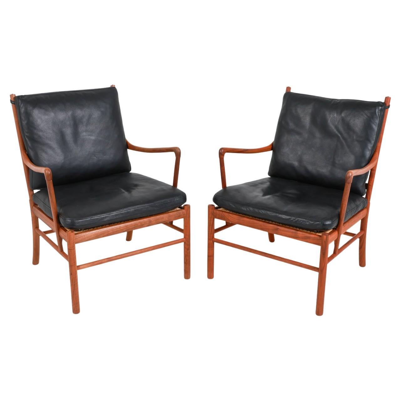 Pair of Ole Wanscher Danish Rosewood & Leather 'Colonial' Chairs, Circa 1960's