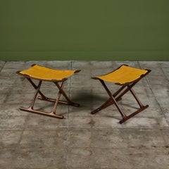 Coppia di sgabelli Foldes in palissandro "egiziano" di Ole Wanscher per AJ Iversen