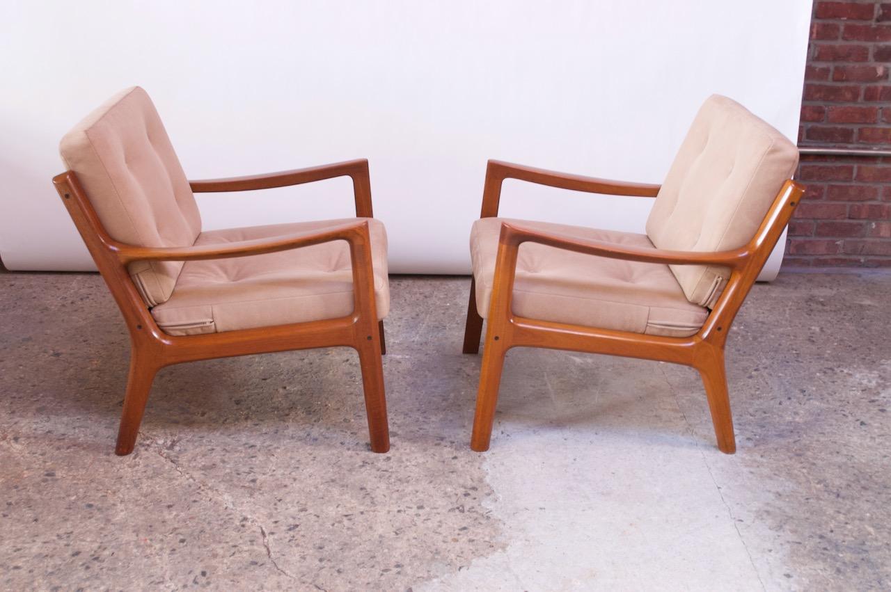 Paar Ole Wanscher für France and Son „Senator“-Stühle aus Teakholz  (Mitte des 20. Jahrhunderts) im Angebot