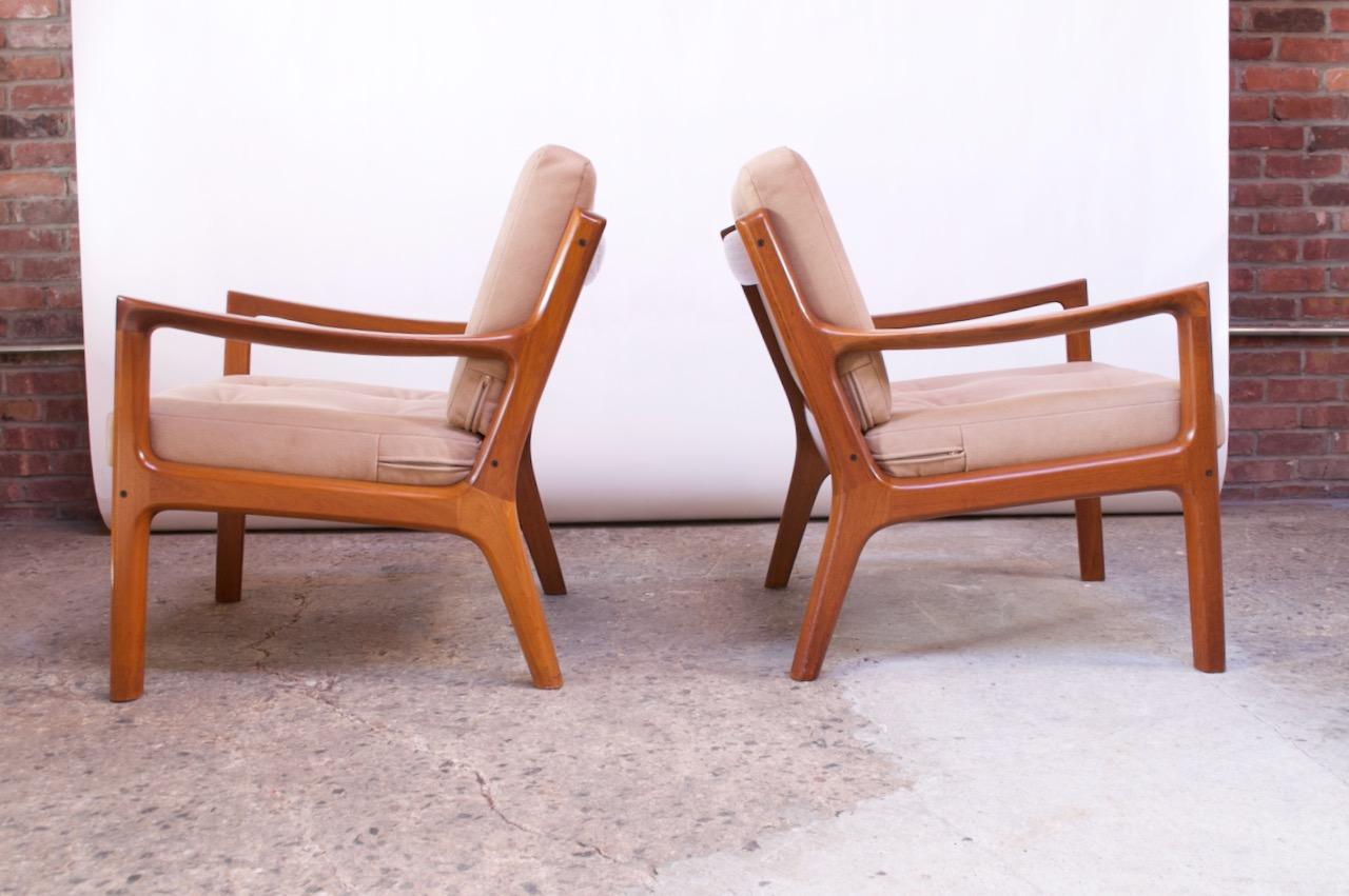 Paar Ole Wanscher für France and Son „Senator“-Stühle aus Teakholz  im Angebot 1
