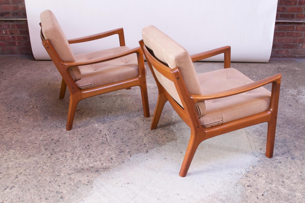 Paire de chaises Senator d'Ole Wanscher pour France and Son en teck en vente 2