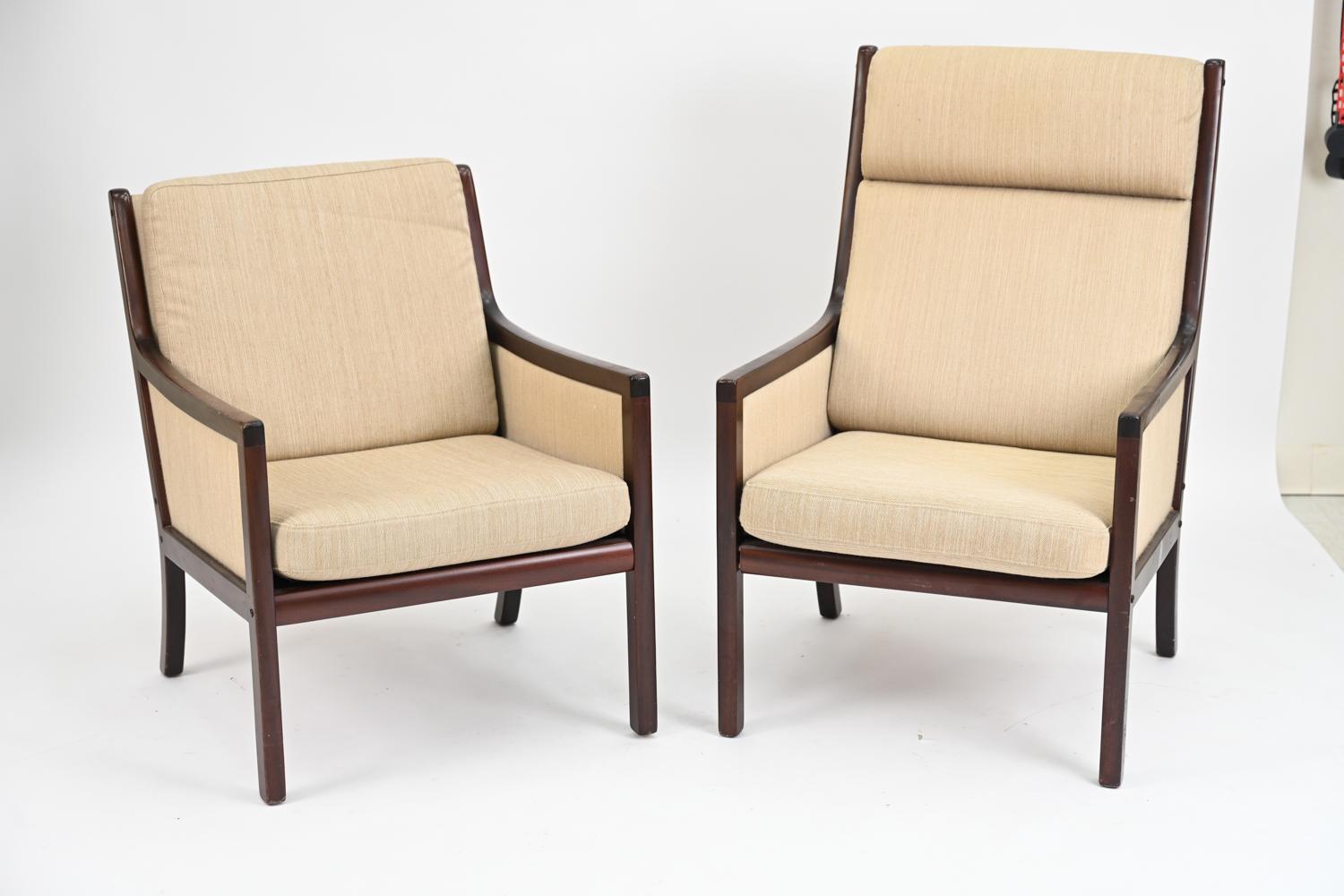 Danish Pair of Ole Wanscher for Poul Jeppesens Møbelfabrik Lounge Chairs