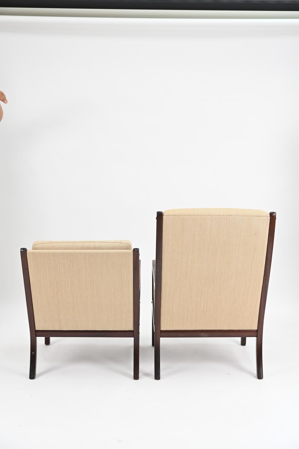 Mid-20th Century Pair of Ole Wanscher for Poul Jeppesens Møbelfabrik Lounge Chairs