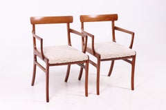 Pair of Ole Wanscher Rosewood Lounge Chairs in Sheepskin by P. Jeppesen