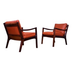 Pair of Ole Wanscher Rosewood Model 166 Senator Chairs for France & Son